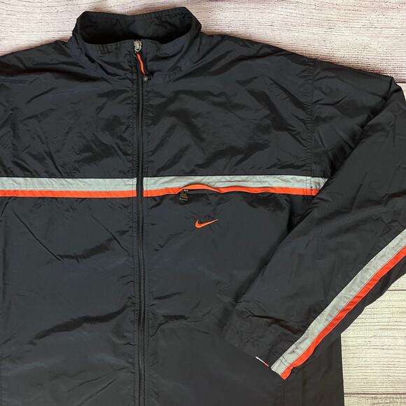 Vintage Y2k Nike Silver Tag Black Windbreaker Jacket - Picture 2 of 6